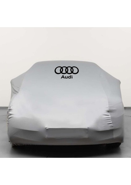 Audı A5 F5 Cabrıo-Coupe (2016-2019) Gri Otomobil Kumaş Logolu Penye Oto Örtüsü