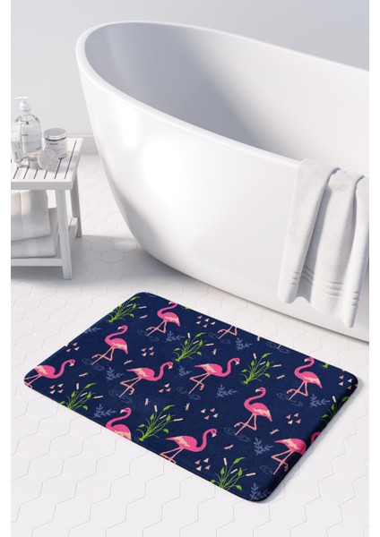 Sevimli Tasarımlı Mikrofiber Banyo Paspası, Kaymaz Taban, Makinede Yıkanabilir (40X60)