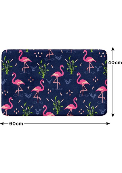Sevimli Tasarımlı Mikrofiber Banyo Paspası, Kaymaz Taban, Makinede Yıkanabilir (40X60)