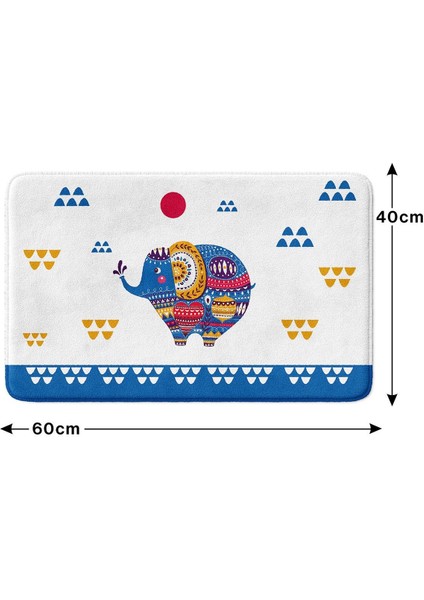 Sevimli Tasarımlı Mikrofiber Banyo Paspası, Kaymaz Taban, Makinede Yıkanabilir (40X60)