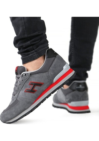 Peru Unisex Sneaker Günlük Spor Ayakkabı 19250 Meet Gri Kırmızı Laci V12