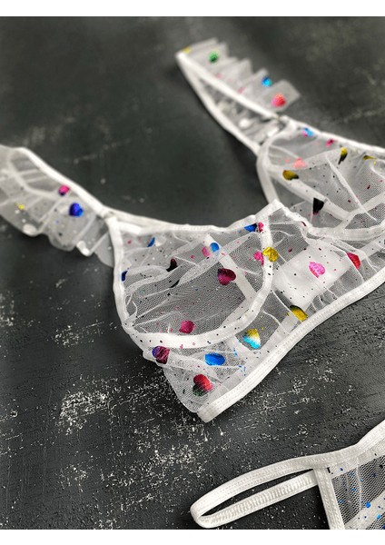 Renkli Kalpli Transpran Sütyen Takım modelleri