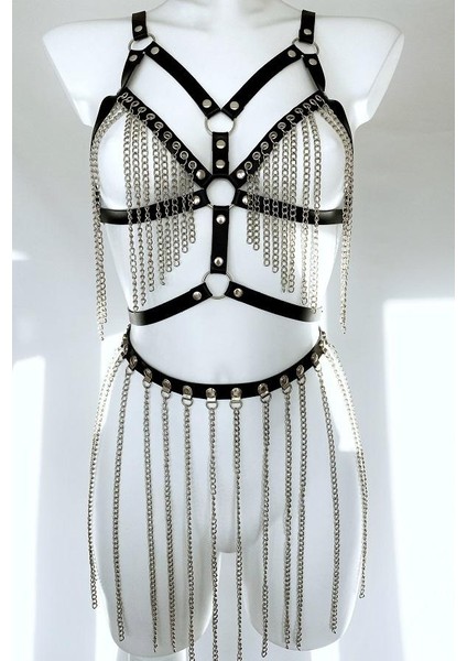 Zincirli Etek ve Sütyen Harness Takım