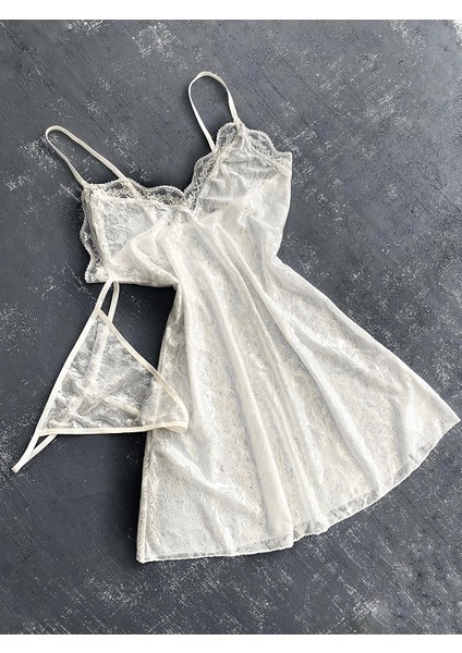 Likralı Gecelik Takım