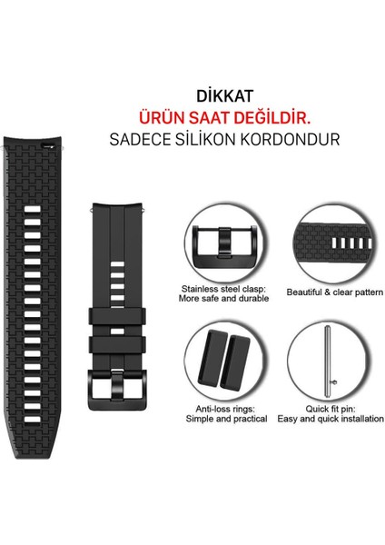 Samsung Galaxy WATCH(46MM) Samsung Gear S3 Frontier Uyumlu Silikon Kordon Kayış