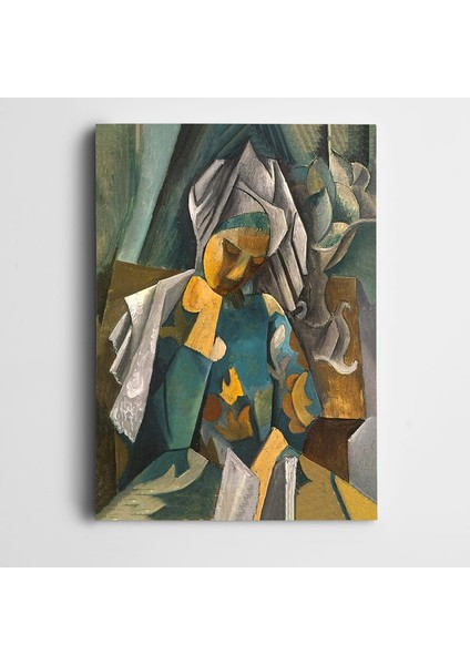 Düşünen Kadın Modern Sanat Kanvas Tablo