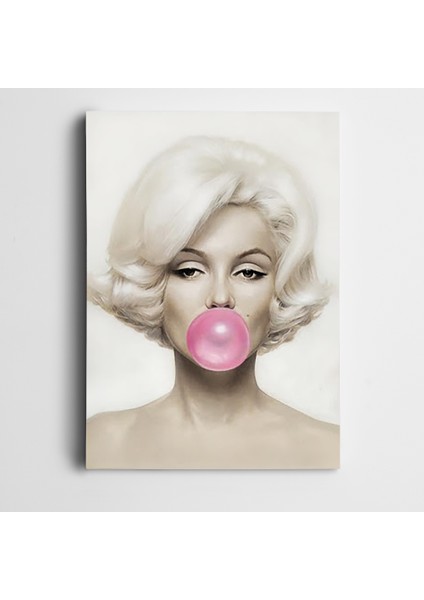 Marilyn Monroe Pembe Sakızlı Kanvas Tablo