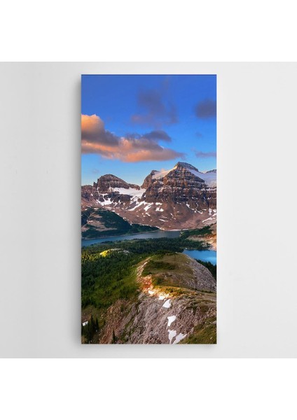 Karlı Dağ Göl Manzara Kanvas Tablo