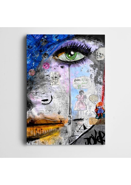 Yeşil Gözlü Kadın Dekoratif Kanvas Tablo
