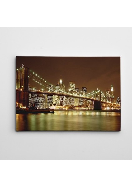 Brooklyn Köprüsü Işıklı Kanvas Tablo