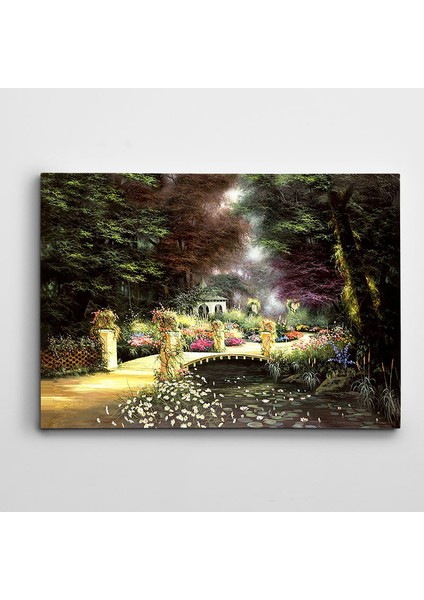 Ağaçlar ve Köprü Kanvas Tablo