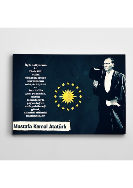 Atatürk Türk Dili Kanvas Tablo