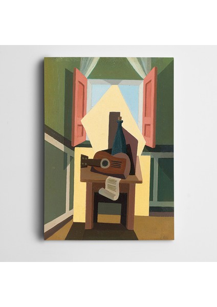 Pencere Gitar Notalar Kanvas Tablo