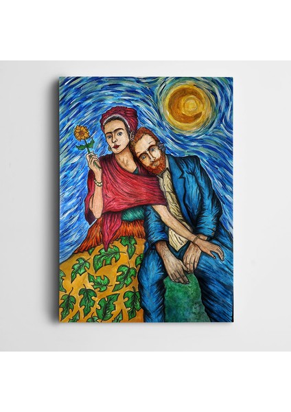 Frida Kahlo Van Gogh Kanvas Tablo