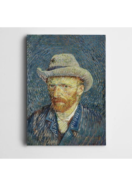 Vincent Van Gogh Seif Portrait Grey Felt Hat Kanvas Tablo