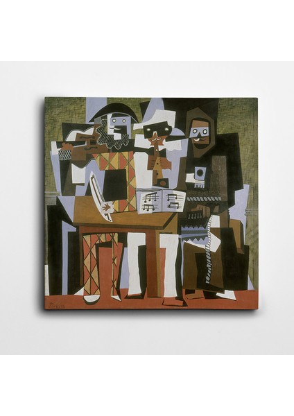Pablo Picasso Yüz Şekilleri Kare Kanvas Tablo