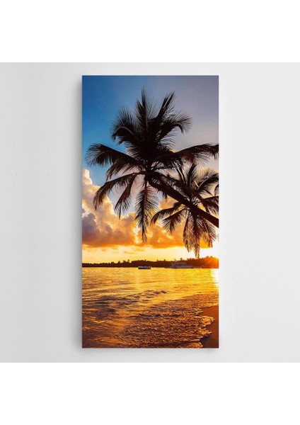 Palmiyeler ve Deniz Kanvas Tablo