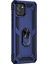 Samsung Galaxy A03 Kılıf Military Ring Holder Lacivert 2