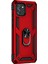 Samsung Galaxy A03 Kılıf Military Ring Holder Kırmızı 2