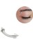Cerrahi Çelik Silver Spaky Rook, Snog, Dil, Kaş Muz Piercing- bar uzunluğu 8mm-1 adet 1