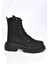 Mp 222-2770 Siyah Fermuarlı Kadın Düz Bot Ayakkabı 3