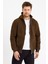 Fermuarlı Sweatshirt Kapüşonlu Haki 0019882 1