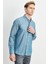 Erkek Lacivert Slim Fit Dar Kesim Pamuklu Gizli Düğmeli Yaka Uzun Kollu Oxford Gömlek 1