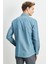 Erkek Lacivert Slim Fit Dar Kesim Pamuklu Gizli Düğmeli Yaka Uzun Kollu Oxford Gömlek 4