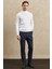 ALTINYILDIZ CLASSICS Erkek Lacivert Slim Fit Dar Kesim Desenli Beli Lastikli Esnek Pantolon 2