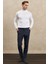 ALTINYILDIZ CLASSICS Erkek Lacivert Slim Fit Dar Kesim Desenli Beli Lastikli Esnek Pantolon 4