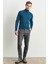 ALTINYILDIZ CLASSICS Erkek Gri Slim Fit Dar Kesim Flanel Desenli Beli Lastikli Esnek Pantolon 2
