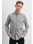 ALTINYILDIZ CLASSICS Erkek Açık Gri Slim Fit Dar Kesim Düğmeli Yaka Flanel Oduncu Gömlek 1