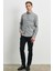ALTINYILDIZ CLASSICS Erkek Açık Gri Slim Fit Dar Kesim Düğmeli Yaka Flanel Oduncu Gömlek 2