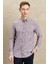 ALTINYILDIZ CLASSICS Erkek Bordo Slim Fit Dar Kesim Düğmeli Yaka Armürlü Gömlek 4