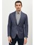 ALTINYILDIZ CLASSICS Erkek Lacivert-beyaz Slim Fit Dar Kesim Mono Yaka Diyagonal Desenli Ceket 1