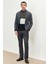 ALTINYILDIZ CLASSICS Erkek Lacivert-gri Slim Fit Dar Kesim Kırlanıgıç Yaka Ekose Desenli Yünlü Ceket 2