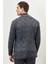 ALTINYILDIZ CLASSICS Erkek Lacivert-gri Slim Fit Dar Kesim Kırlanıgıç Yaka Ekose Desenli Yünlü Ceket 4