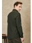 ALTINYILDIZ CLASSICS Erkek Haki Slim Fit Dar Kesim Italyan Yaka %100 Pamuk Gofre Gömlek 5