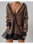 Kadın Zebra Desen Oversize Triko Hırka 1