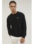 M-SN75 Basıc C Neck Sweat Siyah Erkek Sweatshirt 1