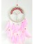 Pembe Kuş Tüylü Hayat Ağacı Dream Catcher Duvar Süsü 2