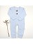 Fitilli İki Düğmeli Mavi Uzun Kollu Bebek Tulumu %100 Cotton 1