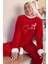 Kırmızı Soul Desenli Tam Peluş Pijama Takımı 1