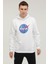 M-Nasa Logo Hoodie 2pr Beyaz Erkek Sweatshirt 1