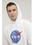 M-Nasa Logo Hoodie 2pr Beyaz Erkek Sweatshirt 5