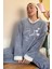 Gri Soul Desenli Tam Peluş Pijama Takımı 1
