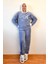 Gri Soul Desenli Tam Peluş Pijama Takımı 5