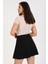 Siyah Basic Etek Kloş Mini Beli Lastikli G084-2 1257G084 2
