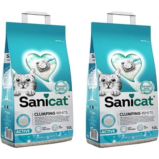 Sanicat Active Marsilya Sabunu Kokulu Kedi Kumu 10 Lt x 2 Adet 84115148036672