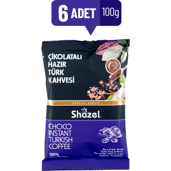 Shazel- Çikolatalı Hazır Türk Kahvesi 100 gr x 6